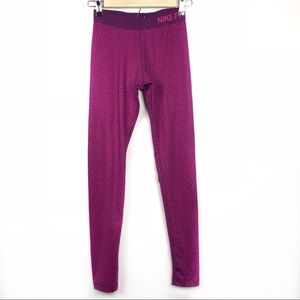 Nike Pro Full Length Athletic Tights Polka Dot